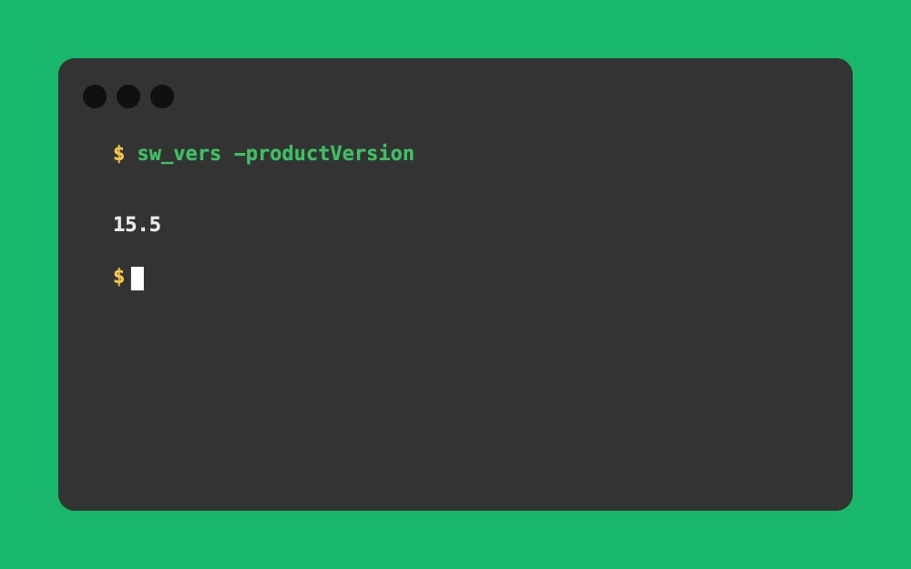Mac Terminal - sw_vers -productVersion