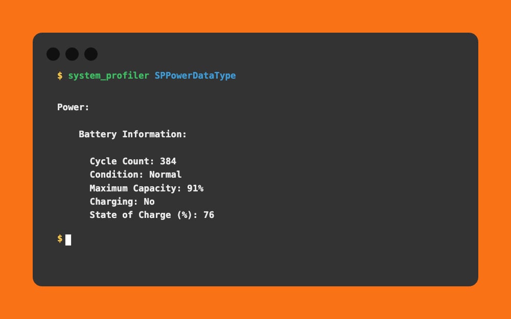 Mac Terminal - system_profiler SPPowerDataType
