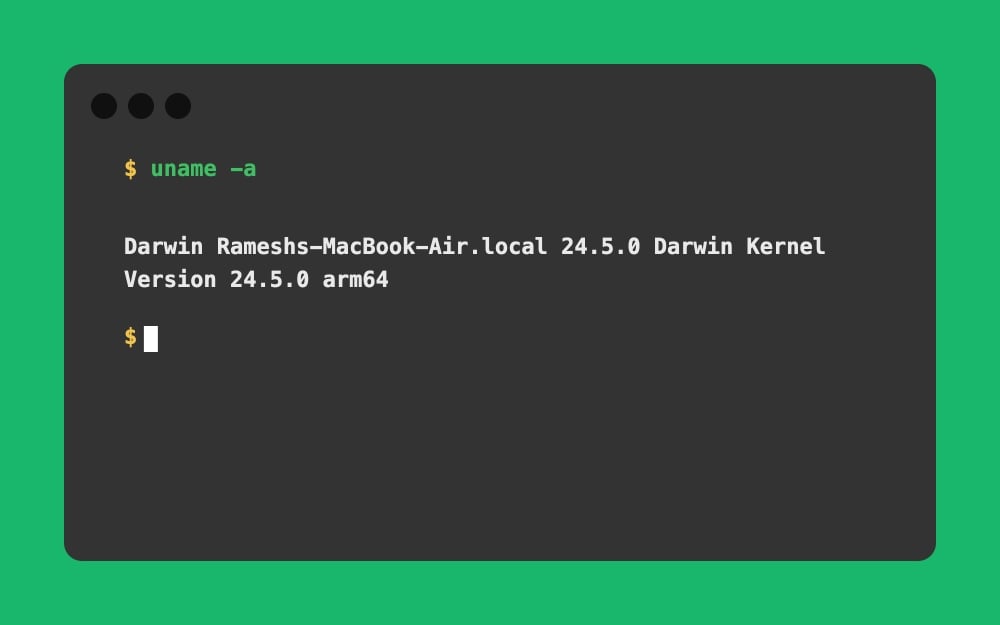 Mac Terminal - uname -a